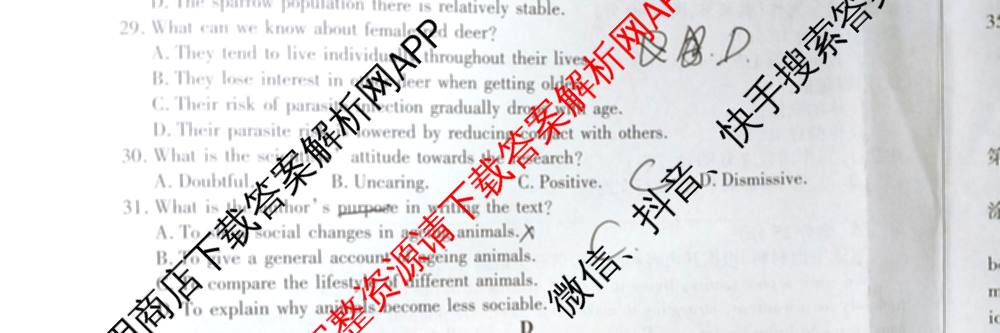 天一大联考山西省晋中市2025年5月高考适应性训练考试试卷各科答案及试卷: 含地理(A) 数学(B卷) 英语试卷解析英语试题