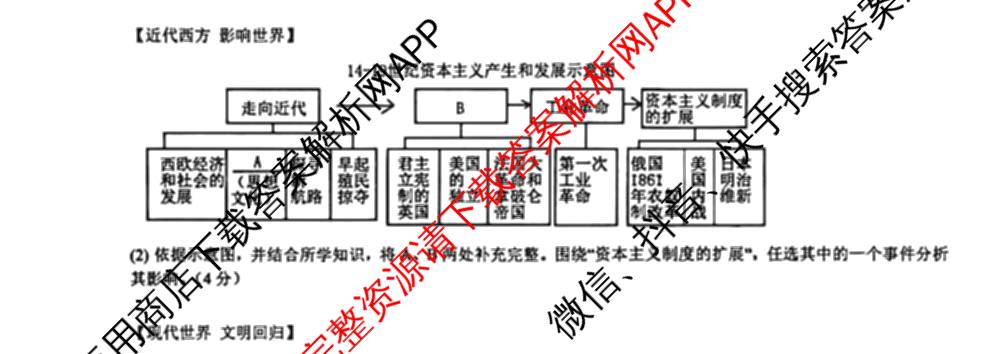 安徽省2025-2026学年度第二学期九年级限时作业训练(一)试卷及答案汇总（含历史、化学、数学等7份）历史试题
