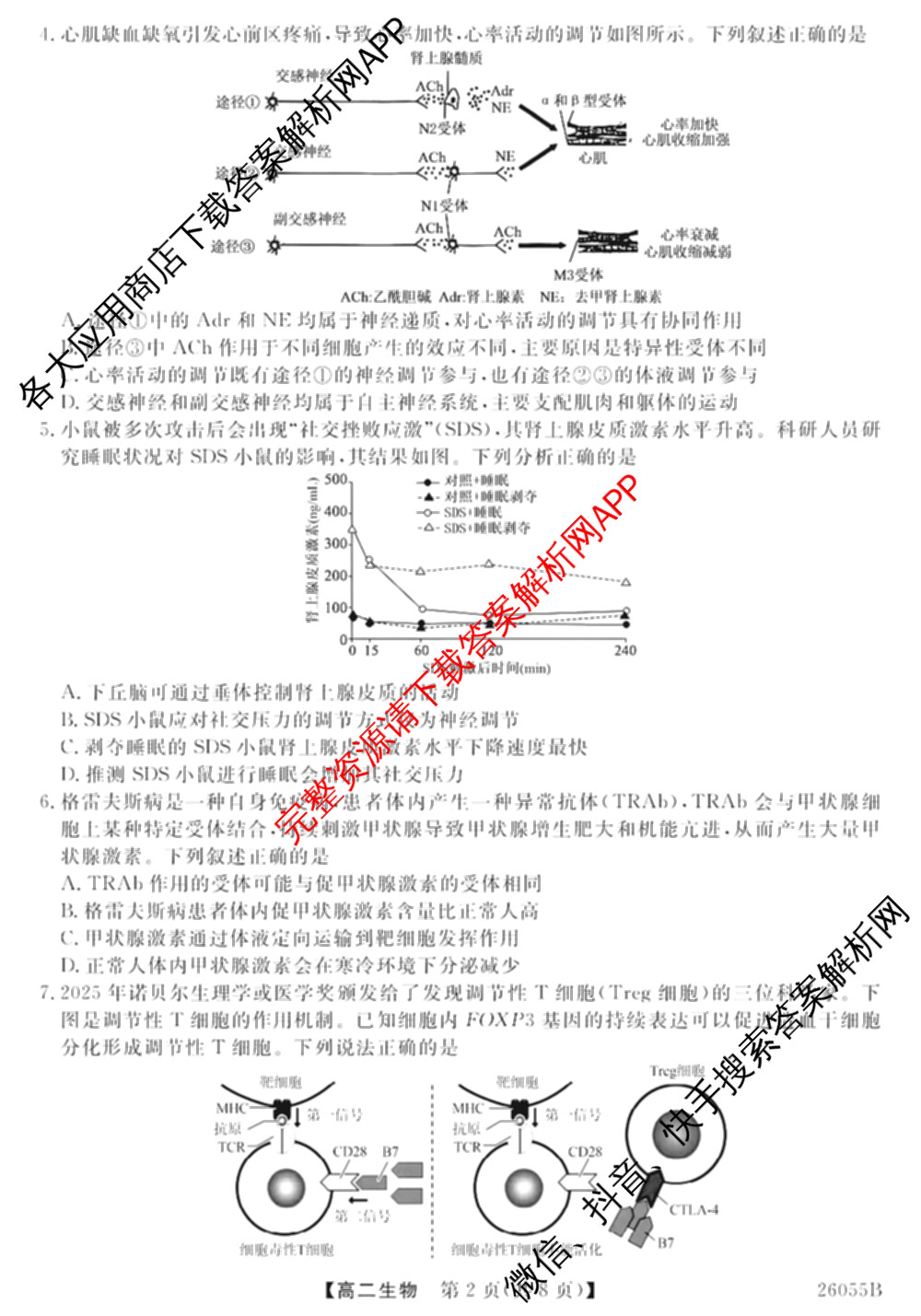 河北省2025-2026学年上学期高二12月份考试(26055B)各科答案及试卷（含地理、语文、物理等9份）生物试题