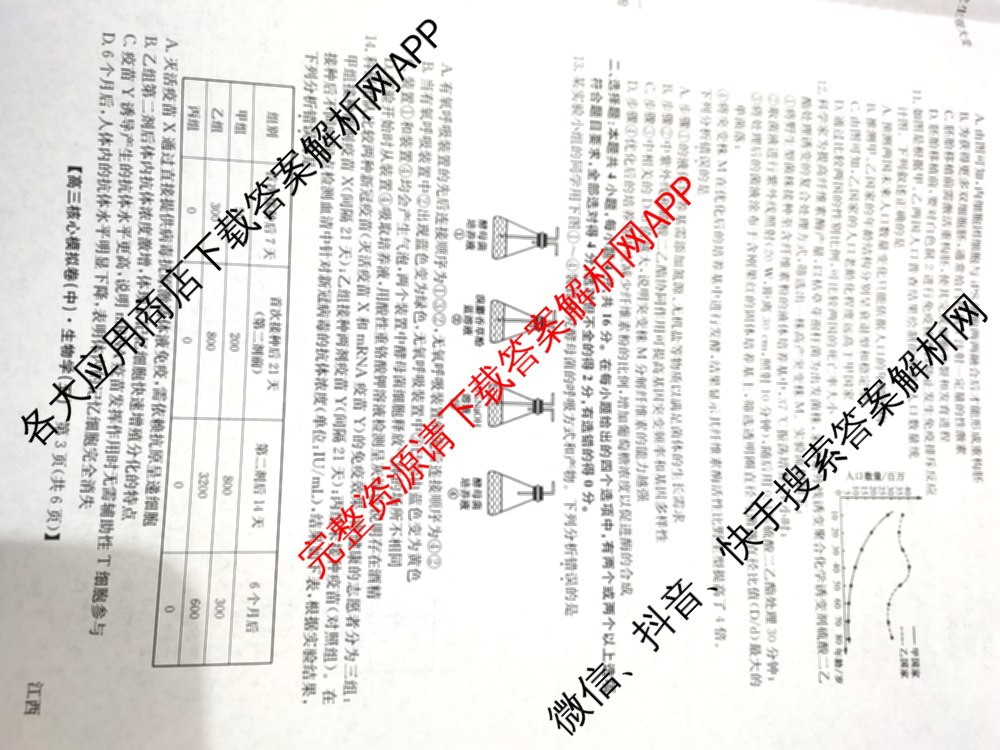 九师联盟2025~2026学年高三核心模拟卷(中)(五): 含政治(河南)、物理(HF)、英语试卷解析生物试题