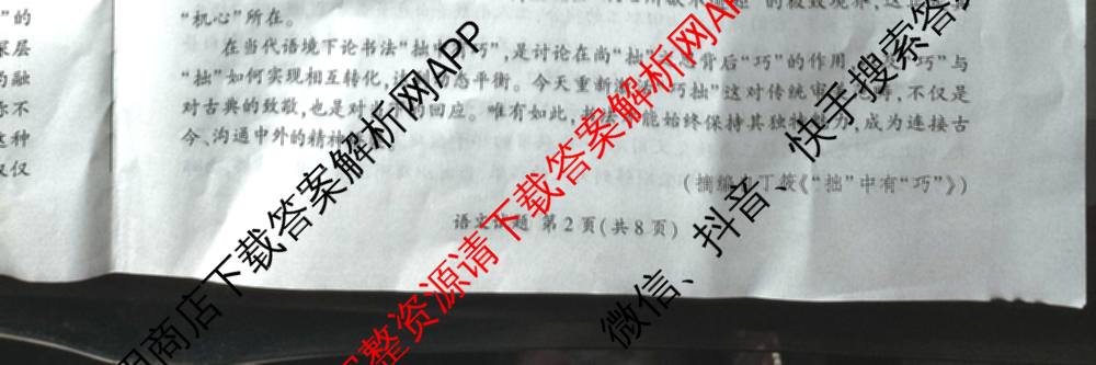 百师联盟2026届高三考前适应性训练(一)试卷及答案汇总（含政治(百L)、数学(百B)、物理(百G)等）语文试题