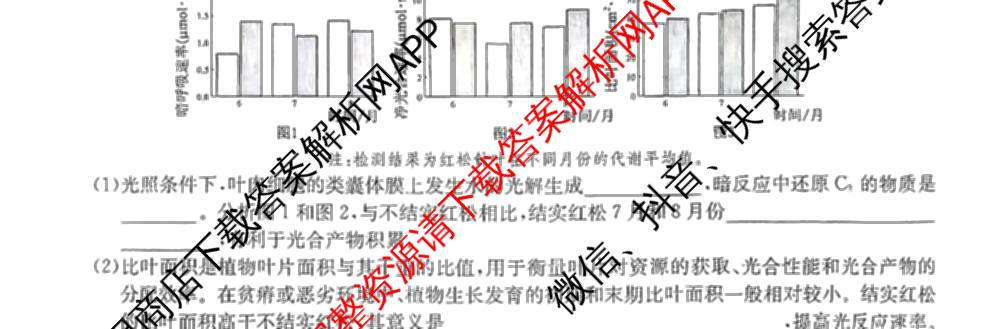 九师联盟江西省2024-2025学年高二7月质量检测（含数学、英语、化学(S)等）生物试题