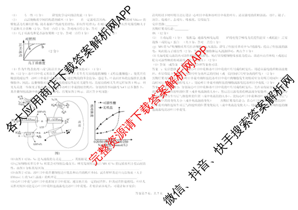 哈师大附中2025级2025-2026学年度第一学期期中考试各科答案及试卷: 含化学 地理 语文试卷解析生物答案