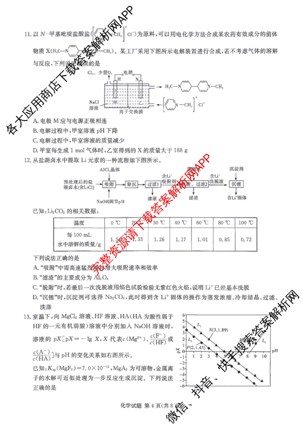 湖南省长郡中学2026届高三三模(无标题)各科答案及试卷（含政治、化学、历史等）化学试题