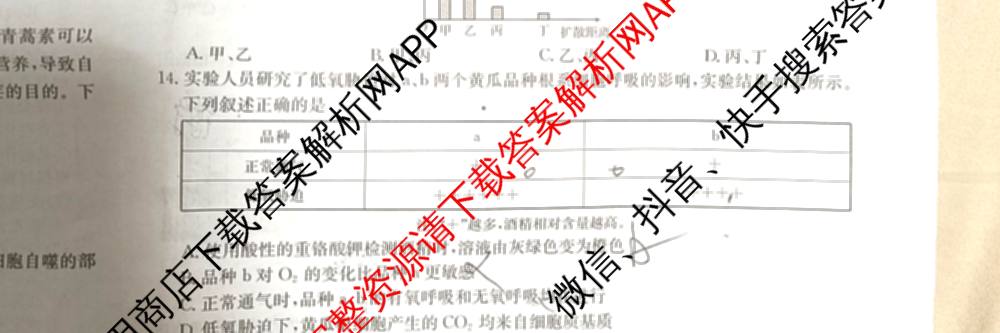 陕西2026届高三年级考试(9.29)试卷及答案汇总(已更新地理 英语 数学等9份)生物试题