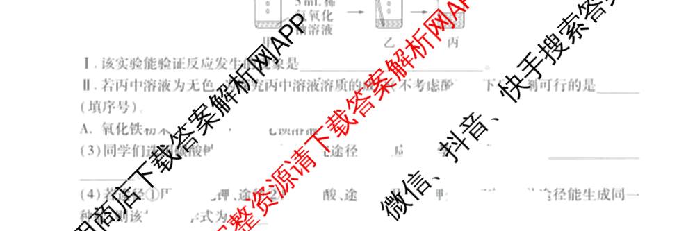 万唯2025年天津市初中学业水考试黑白卷试卷及答案汇总（14科全）化学试题