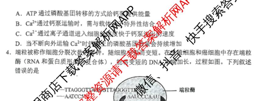 [九龙坡二诊]重庆市高2025届学业质量调研抽测(第二次)试卷及答案汇总（9科全）生物试题