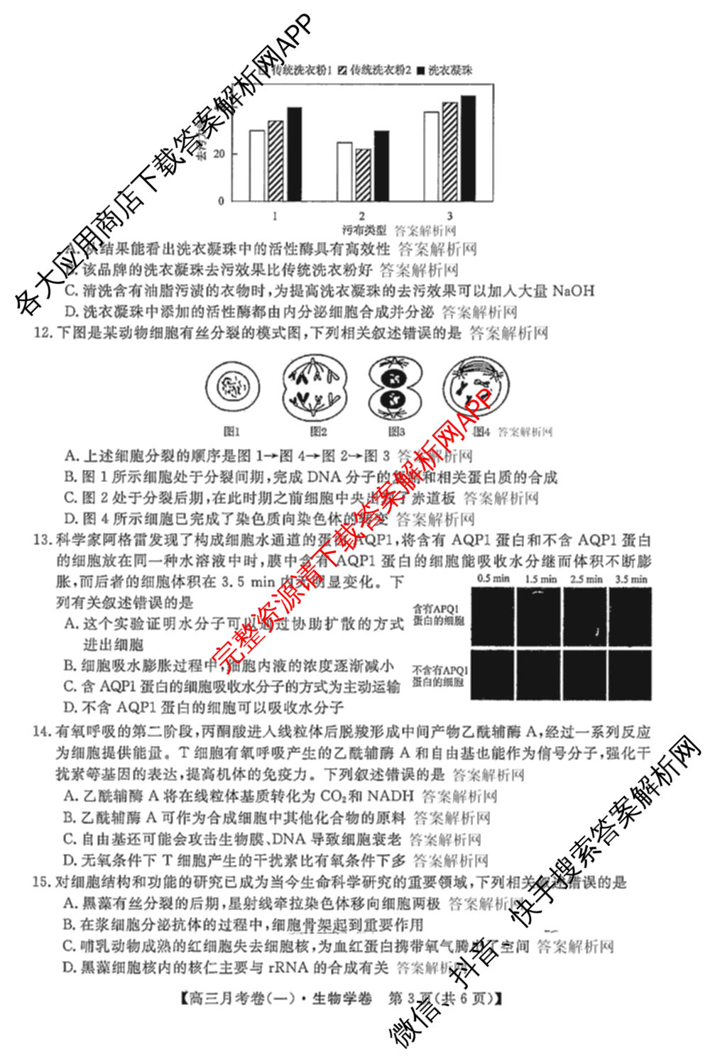 2026届名校大联盟高三月考卷(一)（9科全）生物试题