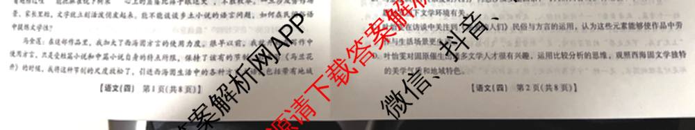 琢名小渔名校联考2026届高三(标题科目期数)(四)(已更新物理 历史 生物等9份)语文试题