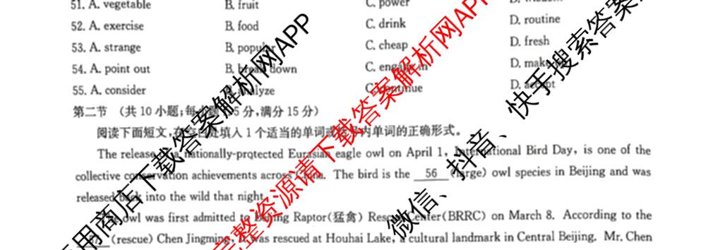 九师联盟2025届高三5月考前冲刺(一)（含地理(N)、政治、英语(无字母)等45份）英语试题