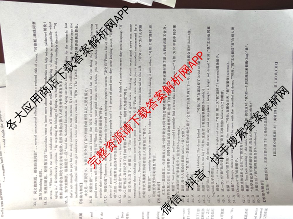 九师联盟2024~2025学年高三核心模拟卷(上)(四)4（18科全）英语答案