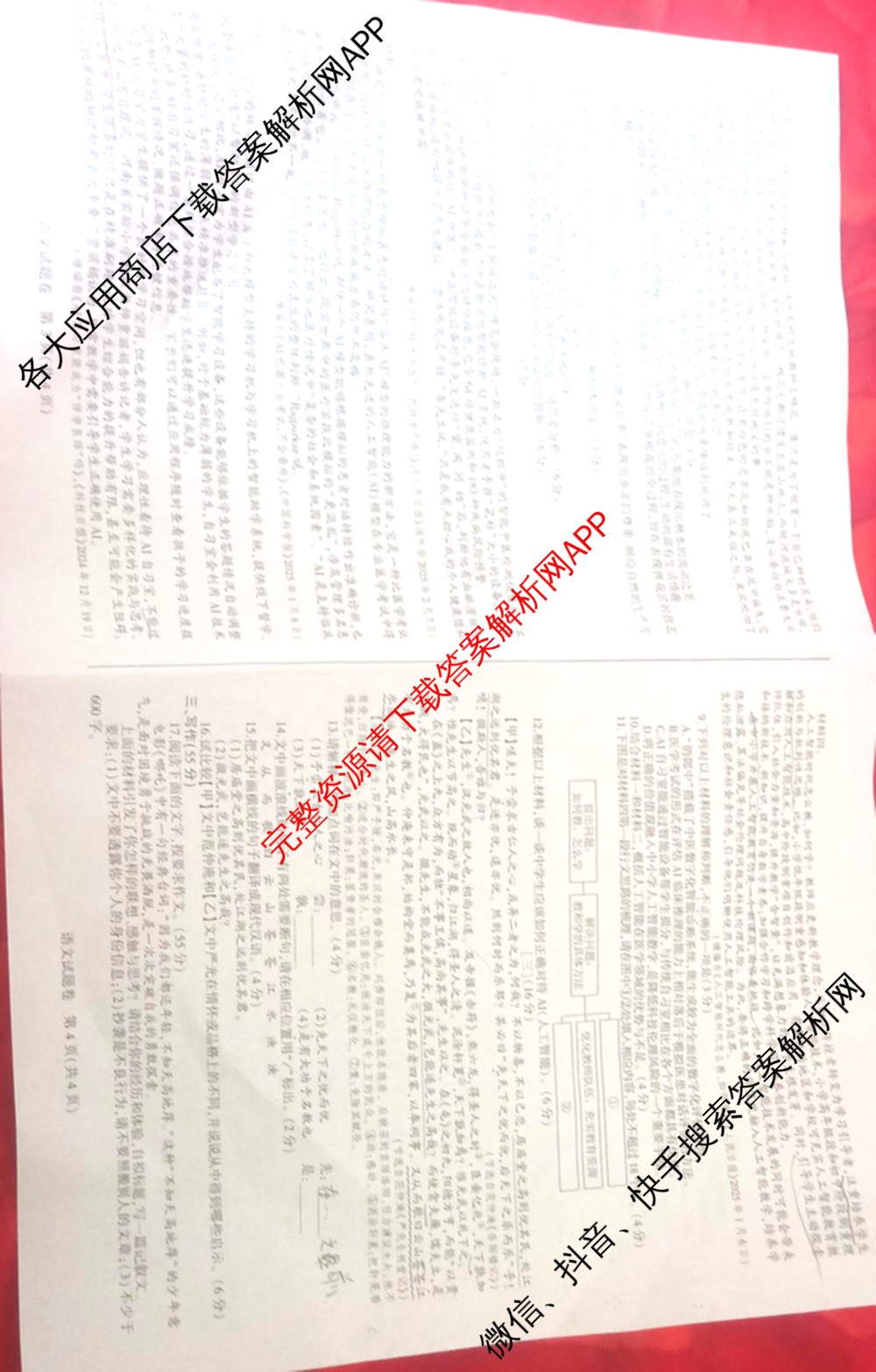 高升墨斗 2025年安徽省初中学业水平考试模拟试卷试卷及答案汇总(已更新化学、物理、语文等7份)语文试题