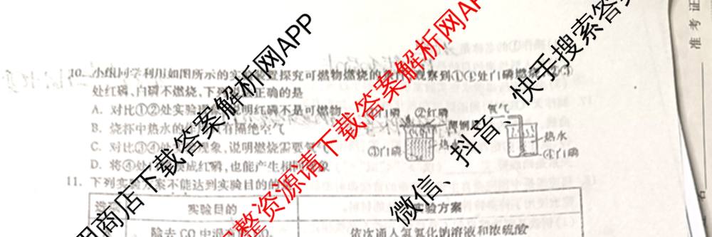 黑白卷河南专版2025年普通高等学校招生全国统一考试黑卷（含化学 物理 生物等9份）化学试题