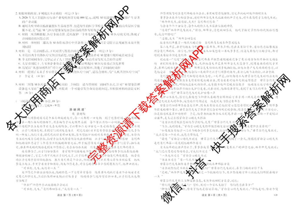 衡水金卷广东省2027届高三开学摸底调研(GD)试卷及答案汇总（10科全）语文试题