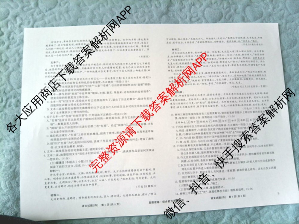 衡水真题密卷2025-2026学年度综合能力调研检测(四)4试卷及答案汇总（含化学(2)、历史(1)、英语(BT)等14份）语文试题
