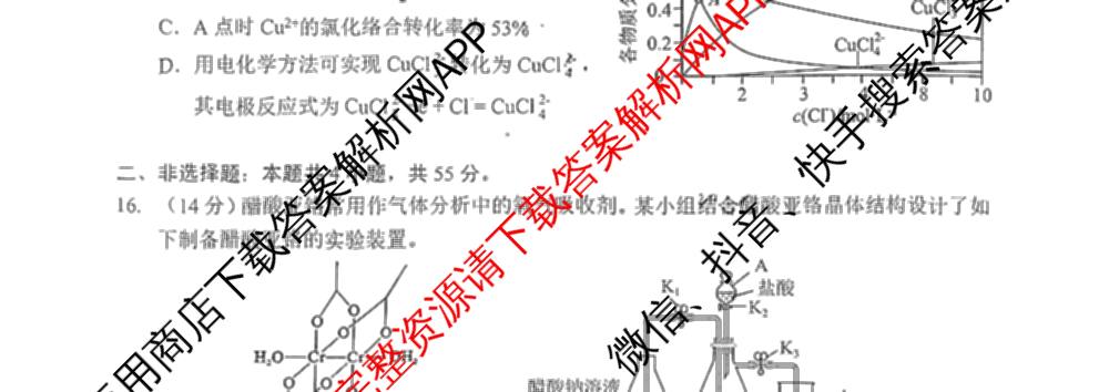 湖北省新八校协作体2025届高三5月联考(5.3)各科答案及试卷: 含历史 物理 英语试卷解析化学试题