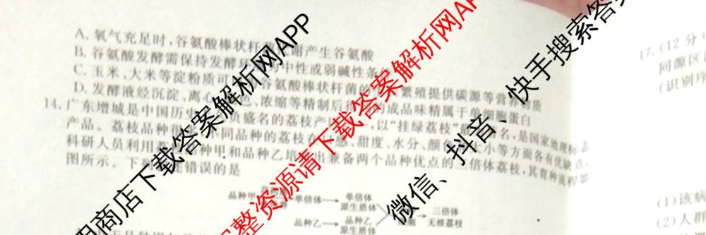 2026普通高等学校招生全国统一考试冲刺押题卷(六)6（16科全）生物试题