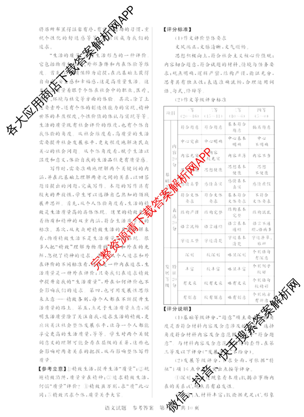 2025届高三部分重点中学3月联合测评(T8联考)(第二次八省联考)(已更新化学(HBZB)、历史(SXZB)、语文等25份)语文答案