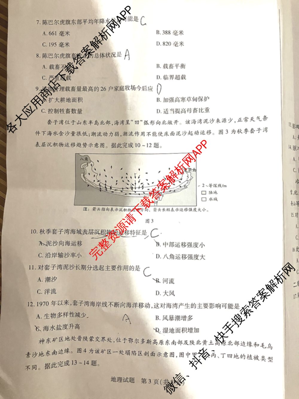 天一大联考2024-2025学年高中毕业班阶段性测试(一)试卷及答案汇总（含历史、物理、生物等）地理试题