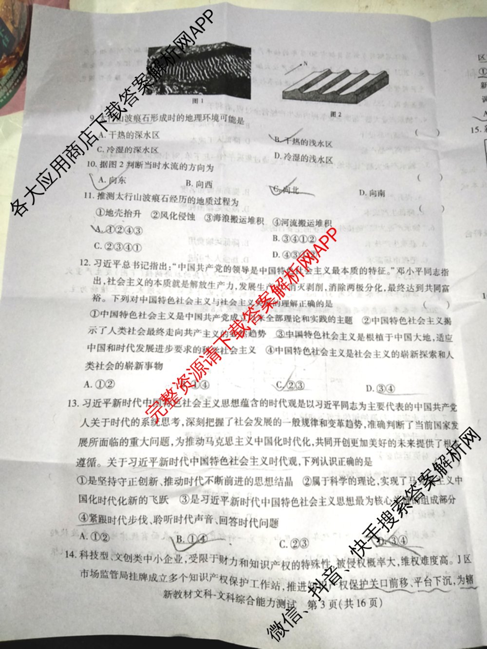 王后雄2024年普通高等学校招生全国统一考试预测卷各科答案及试卷（含语文(安徽专版)、政治(重庆专版)、历史(福建专版)等144份）文综试题
