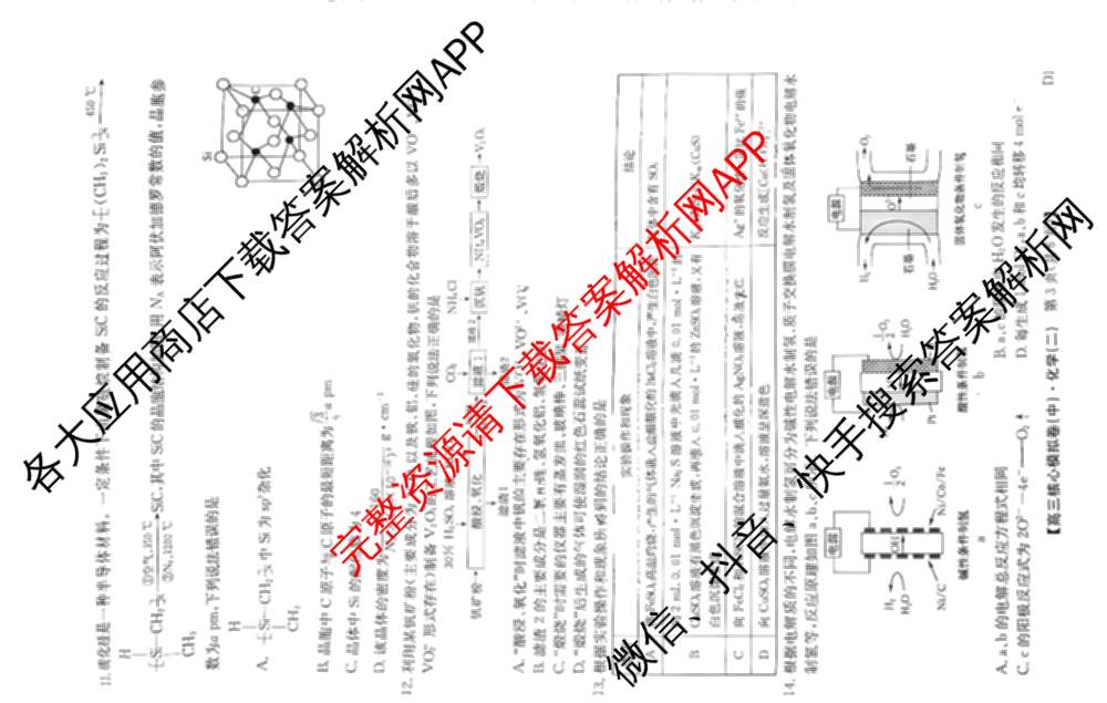 九师联盟2024~2025学年高三核心模拟卷(中)(二)2（含历史 地理(D4) 数学等29份）化学试题