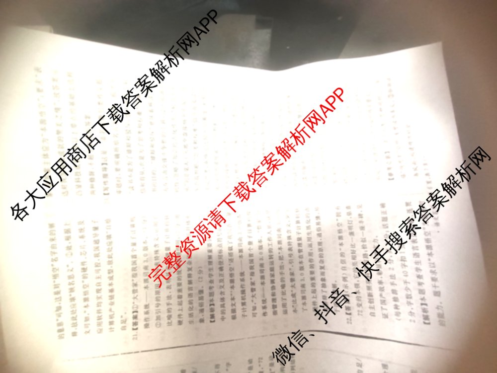 普通高中2024-2025学年(上)高三年级期末考试试卷及答案汇总(已更新地理 数学 英语等9份)语文答案