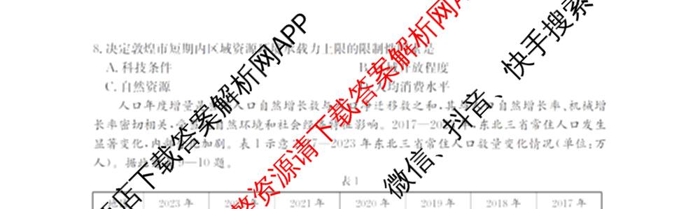 山西省2025-2026高一4月联考(双空心菱形)试卷及答案汇总(已更新语文、政治、生物等10份)地理试题
