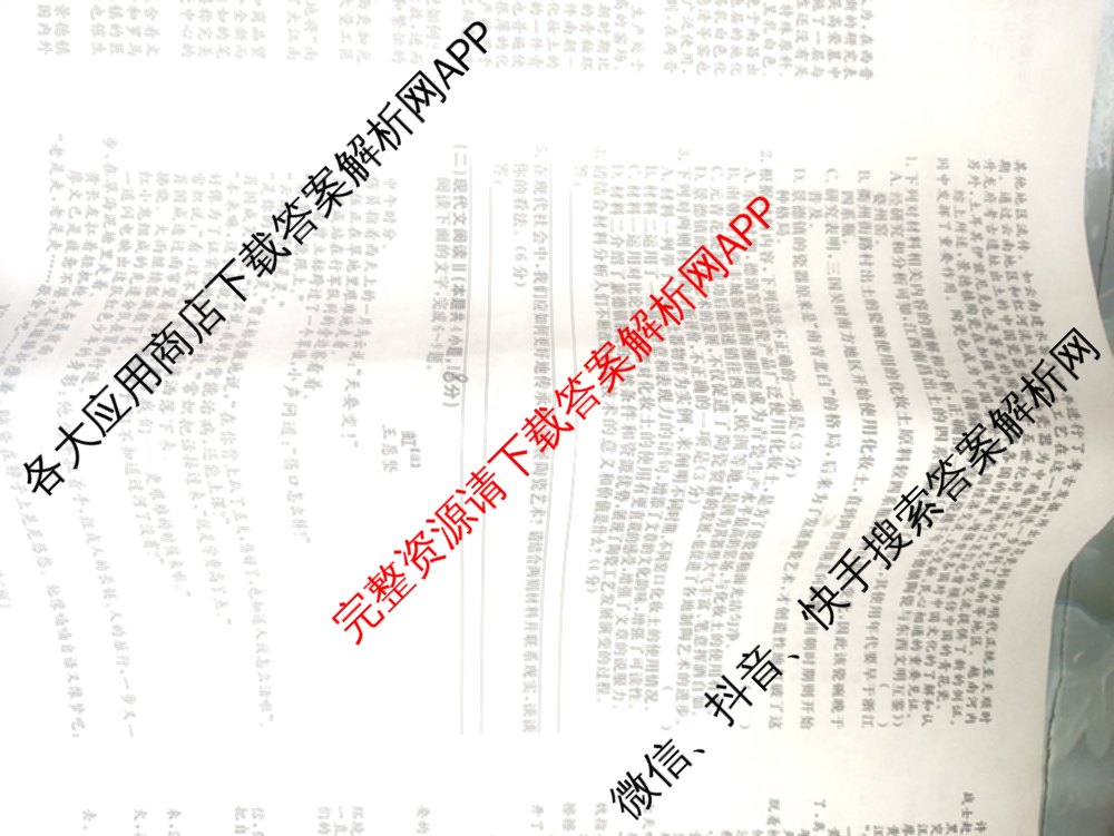 2026届高三总复习名师原创模拟(二)2（含地理(XS6J)、化学(新S6J)、化学(CQX6)等）语文试题