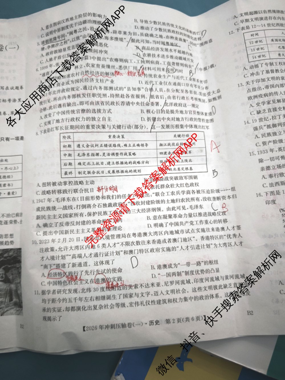 2026年全国高考冲刺压轴卷(一)1（含生物(河南) 地理(C2) 数学等）历史试题