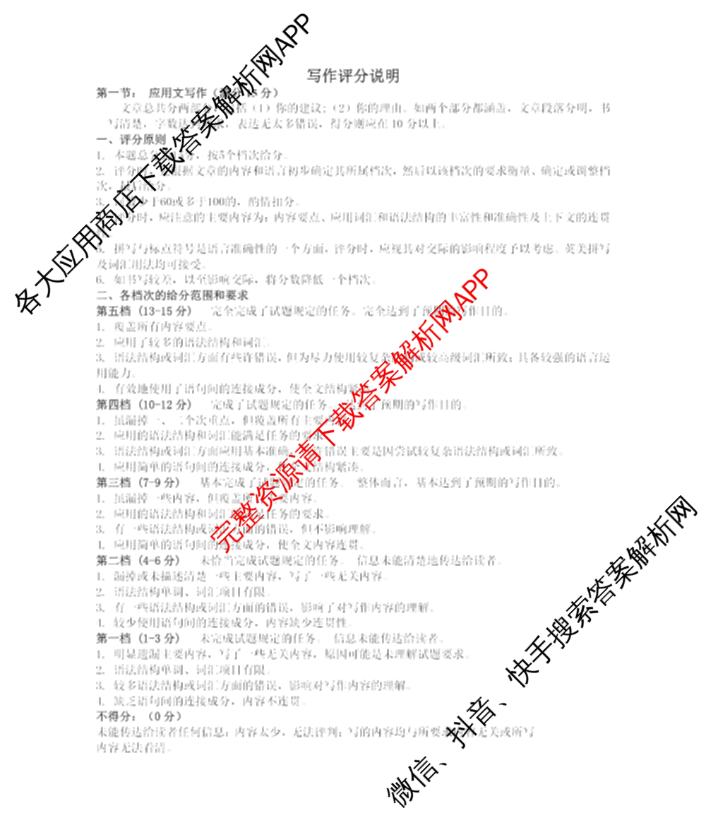 江苏省南通市2026届高三年级开学考试(3月)试卷及答案汇总（含地理、政治、生物等9份）英语答案