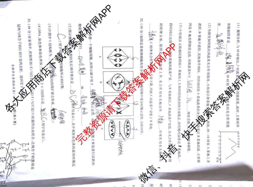 2025年湖南省普通高中学业水合格性考试模拟试卷(一)试卷及答案汇总（含历史 地理 英语等）生物试题
