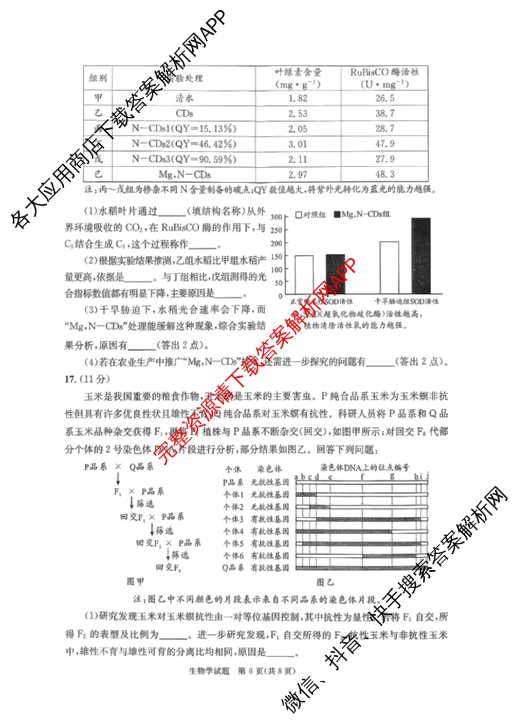 四川省成都市2023级高三第二次模拟测试(3.23)（10科全）生物试题