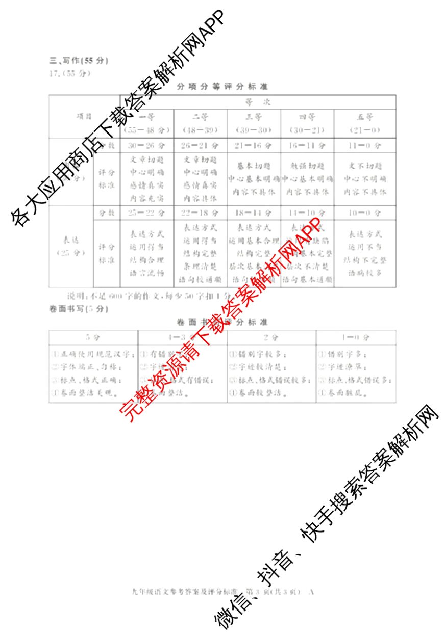 安徽省2025-2026学年九年级上学期教学质量调研(一)A卷(无标题)试卷及答案汇总: 含化学、数学(沪科版)、物理(沪科版)试卷解析语文答案