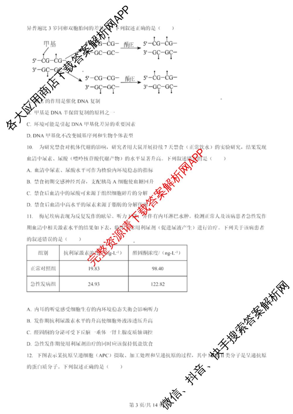 2024年高考真题(新高考)(已更新生物(山东卷) 数学(新课标II卷) 物理(河北卷)等108份)生物试题
