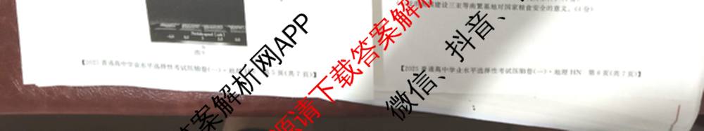 厚德诚品2025普通高等学校招生统一考试压轴卷(一)1各科答案及试卷（含历史(HN) 地理(HN) 语文(HN)等9份）地理试题