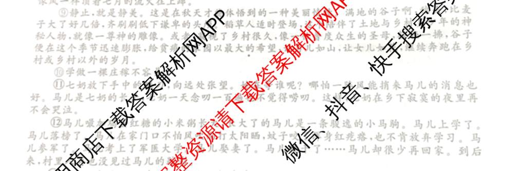 2026届高三总复习名师原创模拟(五)5各科答案及试卷（含政治(XS6JG)、化学(新S6J)、物理(CQX6)等39份）语文试题