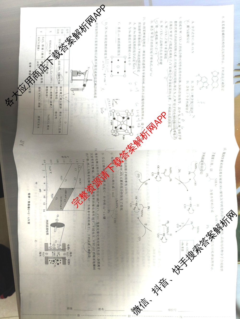 天舟高考衡中同卷2026年普通高等学校招生全国统一考试模拟信息卷(一)1(已更新政治(WY)、政治(河南版)、英语(通用版)等34份)化学试题
