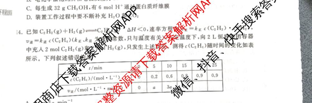天舟高考衡中同卷2026年普通高等学校招生全国统一考试模拟信息卷(四)4(已更新化学(无字母) 政治(WY) 物理(山东版)等35份)化学试题