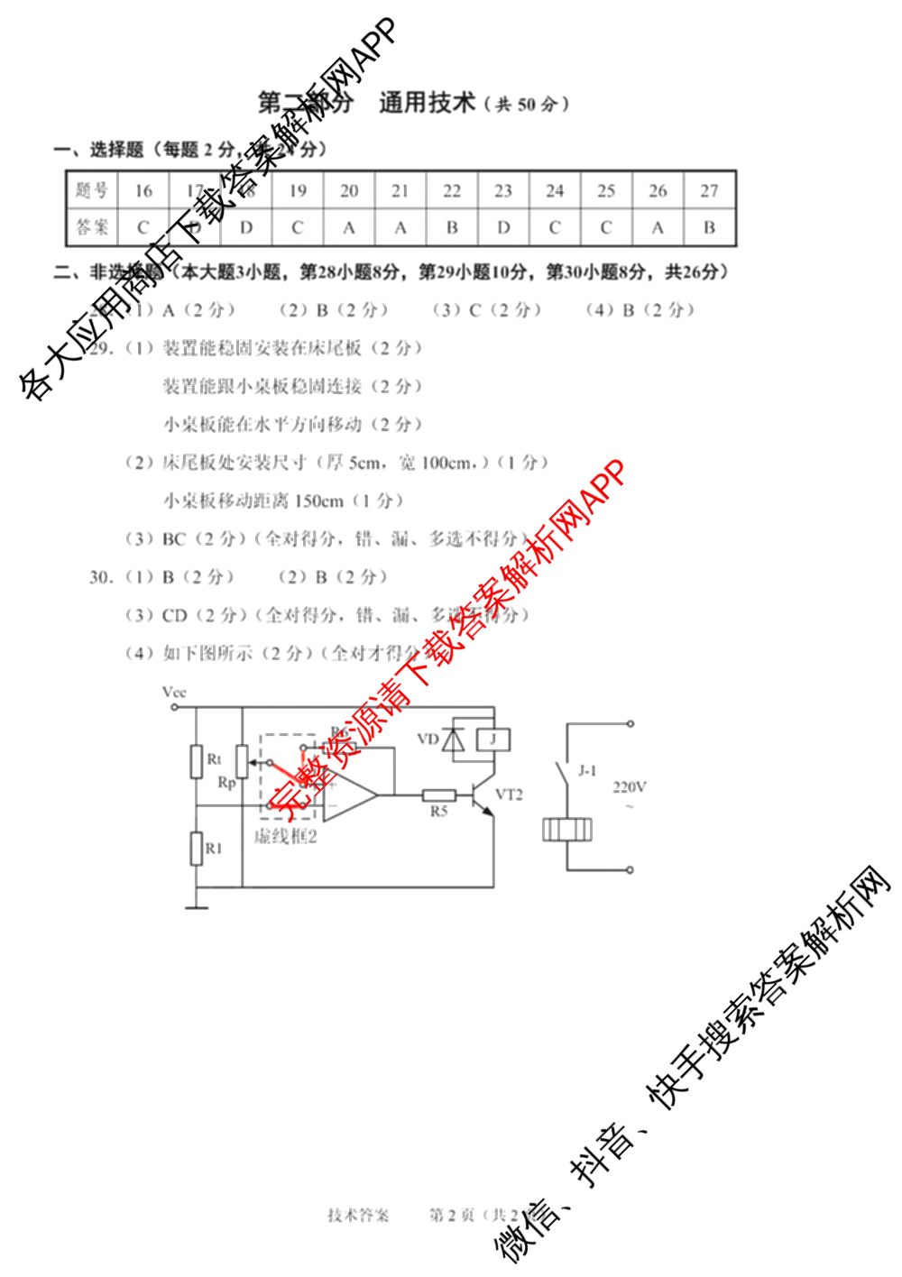 绍兴市2023学年高二第二学期高中期末调测试卷及答案汇总（含政治 语文 历史等）技术答案