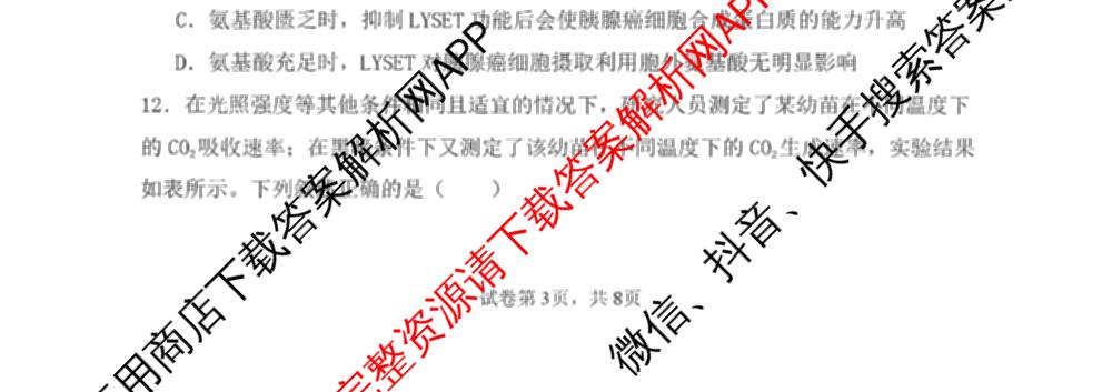 莆田一中2025-2026学年度上学期期初考试高二各科答案及试卷: 含英语 政治 数学试卷解析生物试题