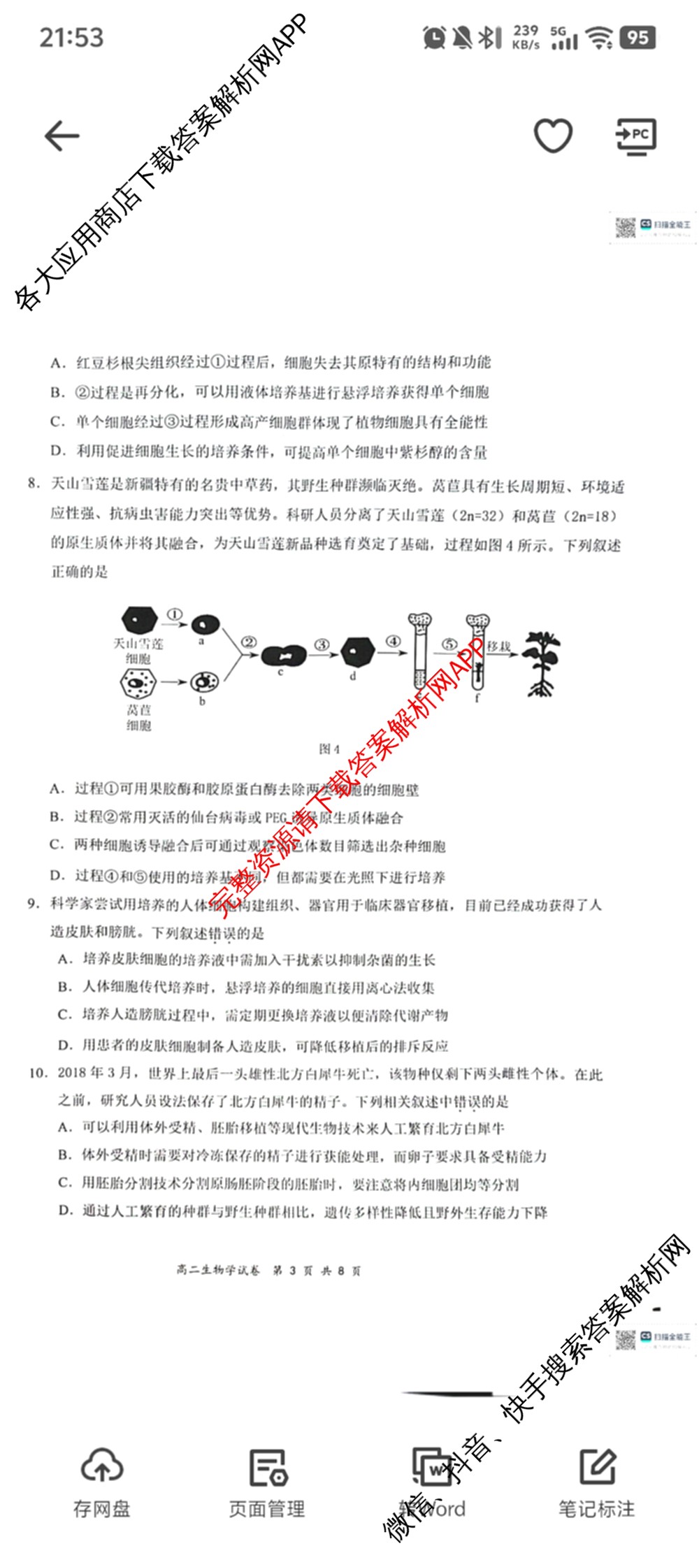 2025年春季学期百色市普通高中期末教学质量调研测试高二试卷及答案汇总（含化学 生物 政治等9份）生物试题