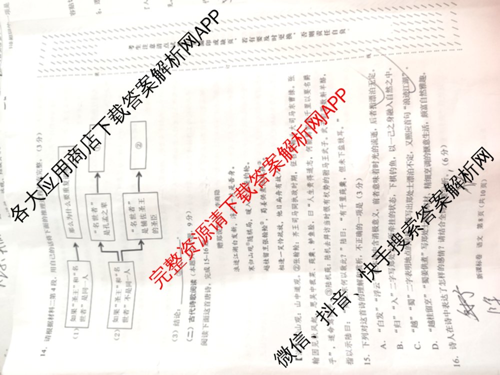 学科网2025届高三10月大联考各科答案及试卷（含历史(新课标卷) 语文(新课标卷) 语文(新高考卷)等17份）语文试题