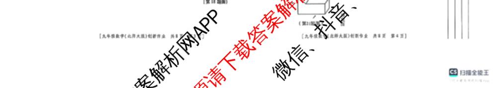 陕西省2025-2026学年度第一学期第三阶段创新作业九年级各科答案及试卷(已更新英语(人教版) 物理(人教版) 化学(鲁教版)等10份)数学试题