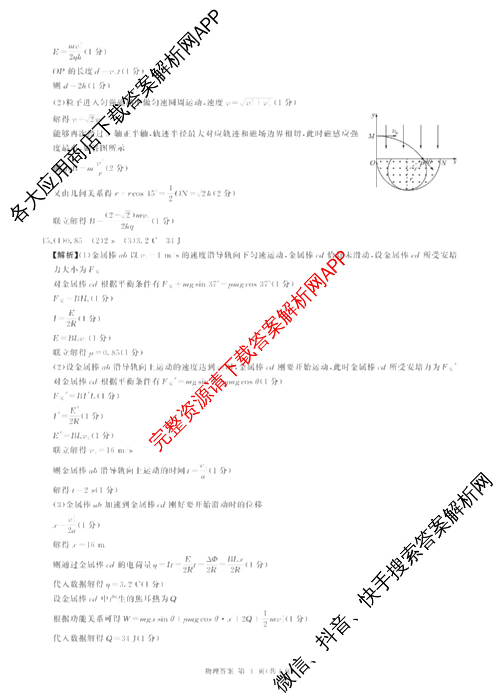 百师联盟2025-2026学年高二下学期阶段测试卷(二)2试卷及答案汇总（含生物(D75分钟 多选) 数学(BSD) 物理(75分钟多选)等23份）物理答案