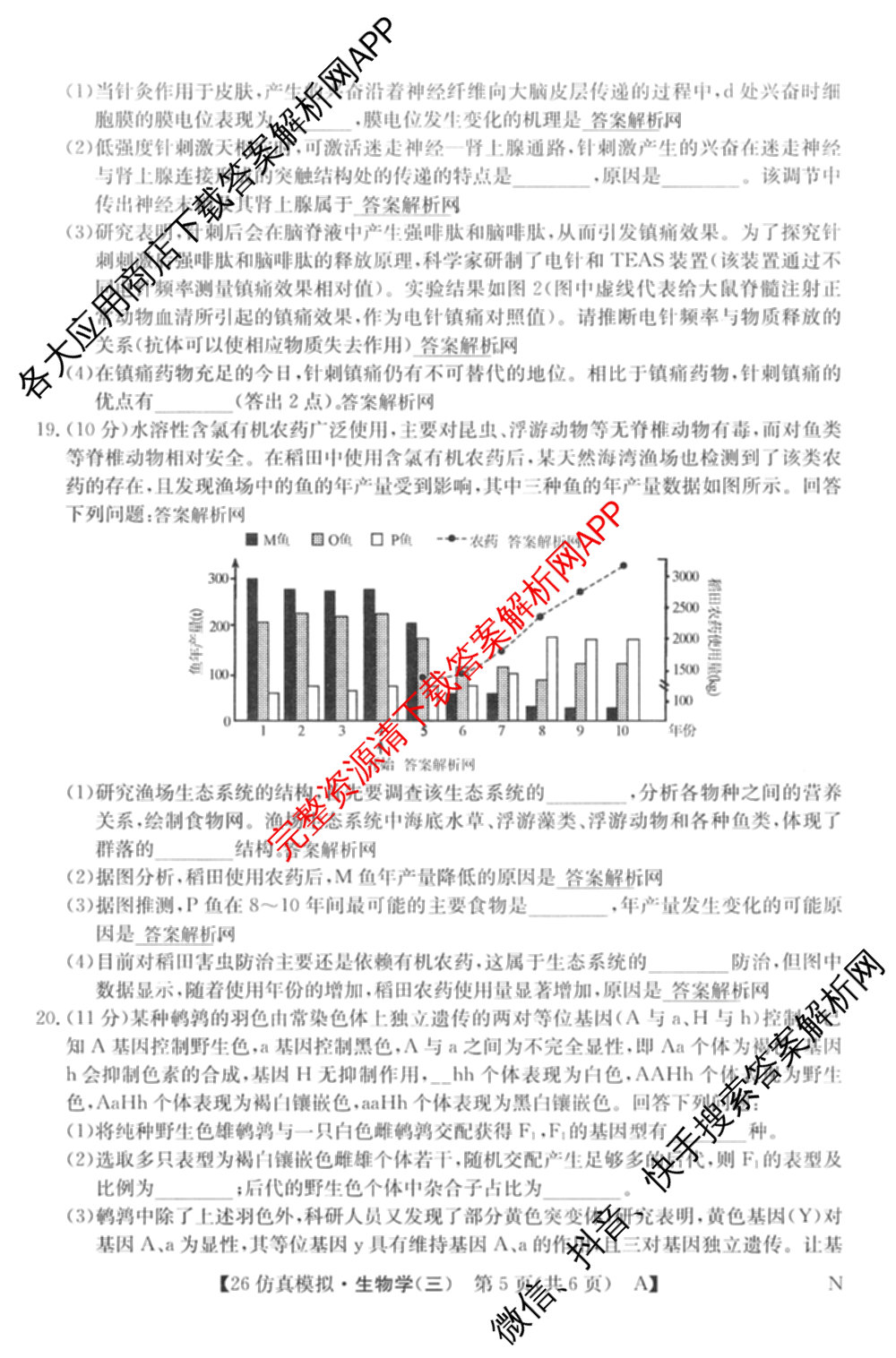 2026年全国高考仿真模拟卷(三)3试卷及答案汇总(已更新物理(AH N) 生物(A N) 数学(N)等14份)生物试题