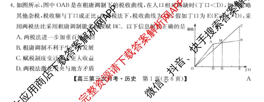 全国名校2026届高三月考滚动卷(三)3试卷及答案汇总: 含化学(A) 政治(C) 英语试卷解析历史试题