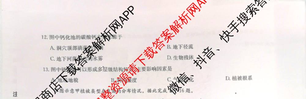 九师联盟2024~2025学年高三核心模拟卷(中)(五)5各科答案及试卷（含地理(HB) 物理(D1) 生物(D1)等）地理试题