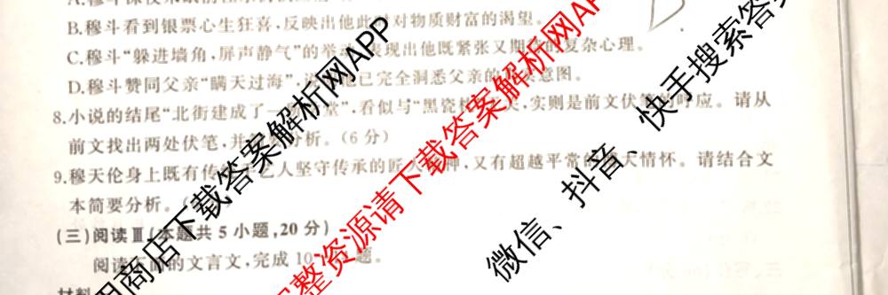 百师联盟2026届高三年级12月阶段检测（含历史 地理 生物等9份）语文试题