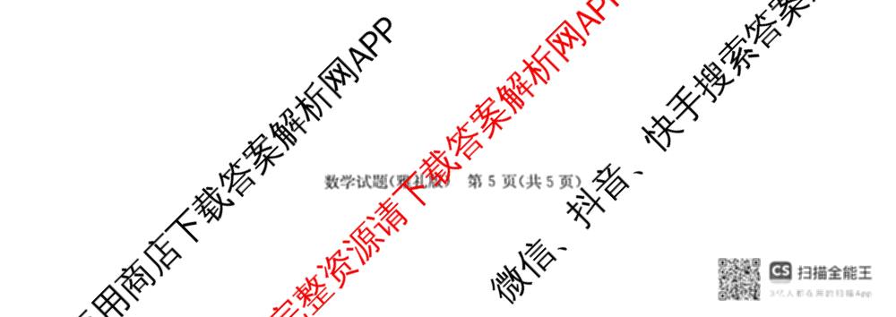 炎德英才大联考雅礼中学2025届模拟试卷(二)各科答案及试卷(已更新化学 政治 物理等9份)数学试题