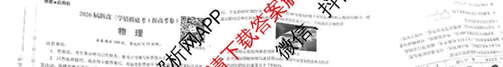 学科网2026届新高三学情摸底考各科答案及试卷（含地理(甘肃) 历史(新课标卷) 历史(甘肃)等58份）物理试题